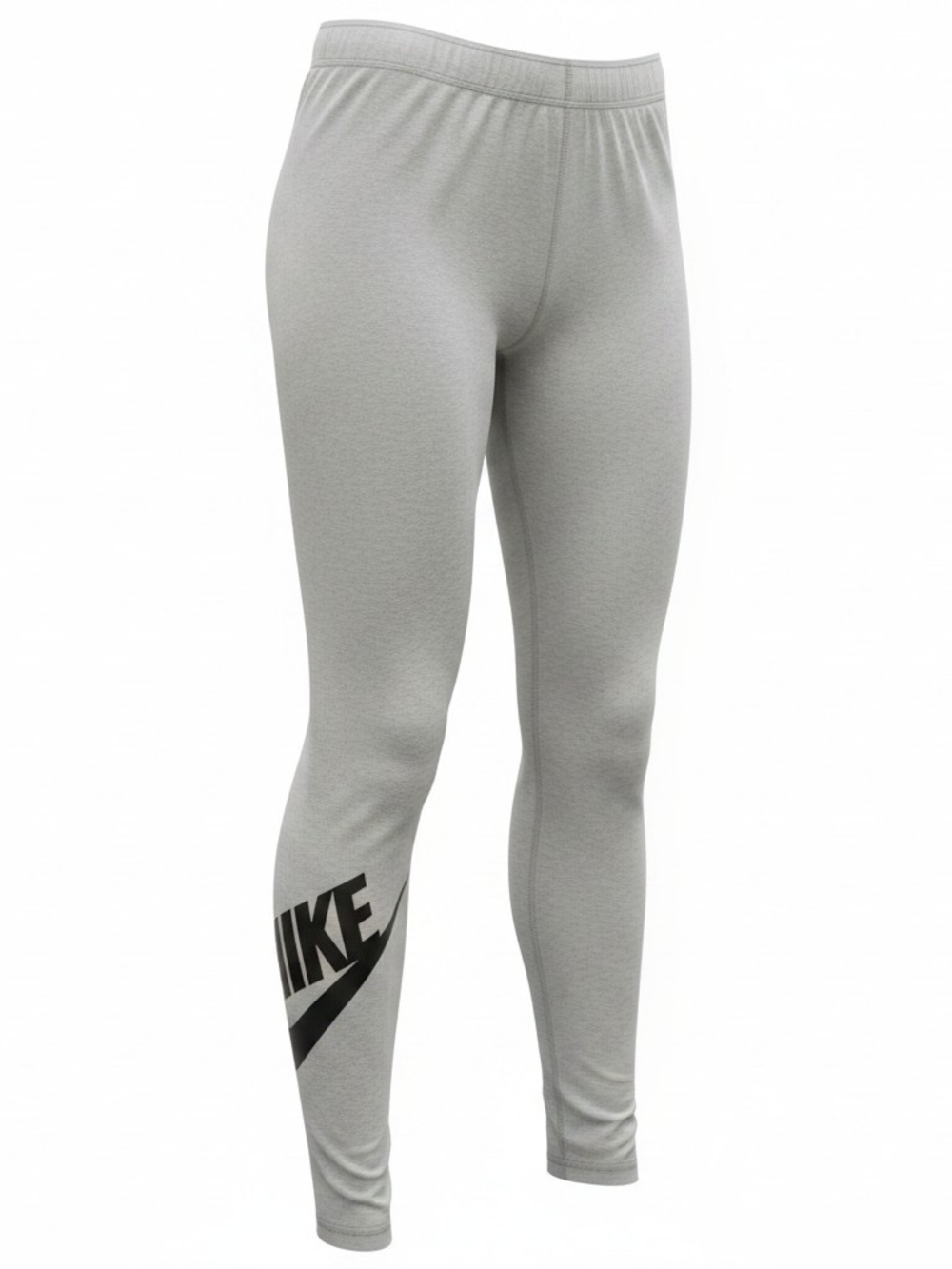 Nike Men's Light Gray Leggings with Black Swoosh